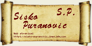 Sisko Puranović vizit kartica